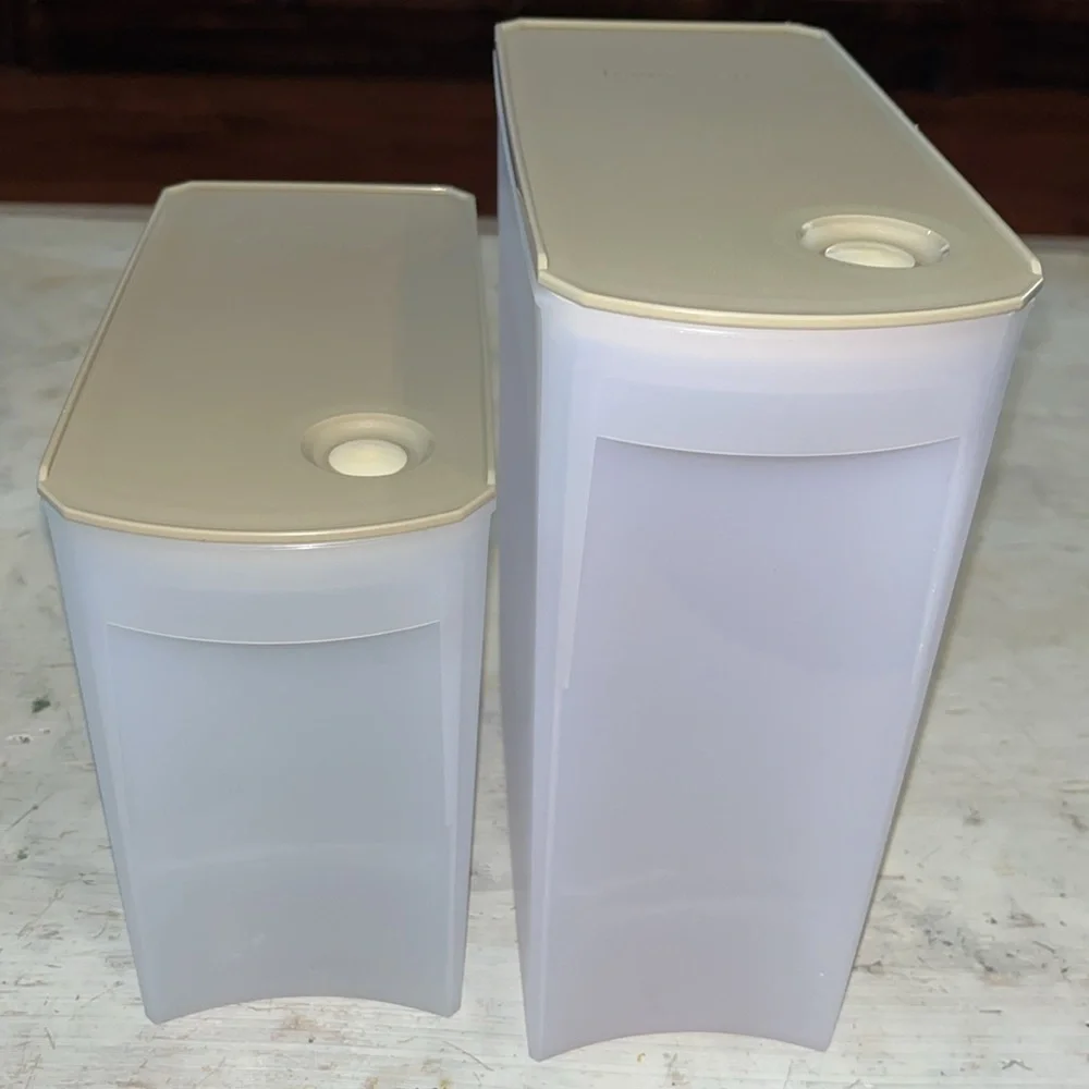 Tupperware Shelfsmart Slim containers with hazelnut seal top | size #4 & #3